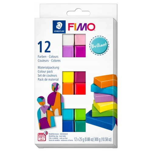 Przejdź do produktu Masa plastyczna termoutwardzalna STAEDTLER FIMO Soft Brilliant - 12 kolorów (12 × 25 g)