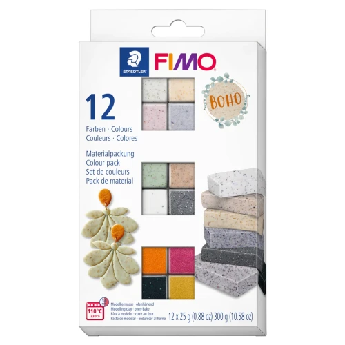 Przejdź do produktu Masa plastyczna termoutwardzalna STAEDTLER FIMO Effect Boho - 12 kolorów (12 x 25 g)