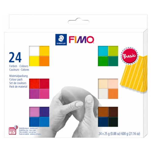 Przejdź do produktu Masa plastyczna termoutwardzalna STAEDTLER FIMO Soft Basic - 24 kolory (24 x 25 g)