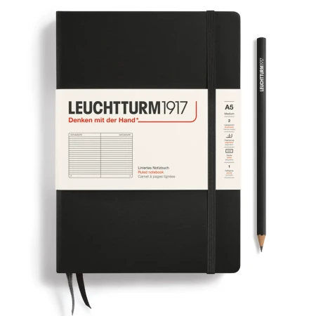 Notatnik w linię A5 LEUCHTTURM1917 Classic Medium – czarny