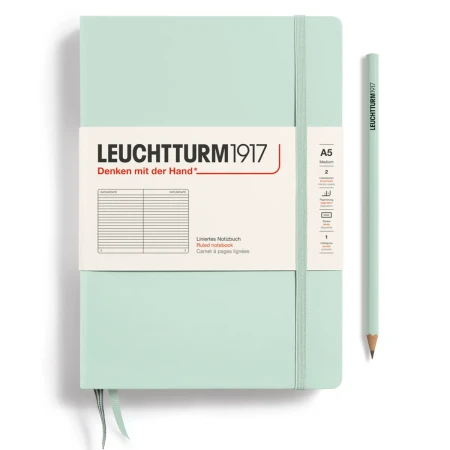 Notatnik w linię A5 LEUCHTTURM1917 Classic Medium Natural Colours – Mint Green