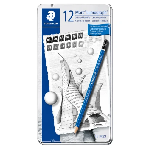 Przejdź do produktu Zestaw ołówków grafitowych STAEDTLER Mars Lumograph 100 - 8B-2H - 12 szt.