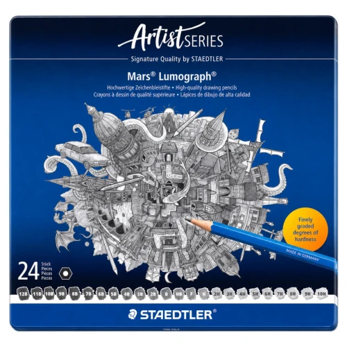 Przejdź do produktu Zestaw ołówków grafitowych STAEDTLER Mars Lumograph 100 - 12B-10H - 24 szt.