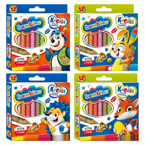 Przejdź do produktu Kredki grafionowe BAMBINO - 12 kolorów