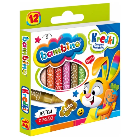kredki grafionowe bambino 12 kolorow zajac