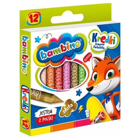 kredki grafionowe bambino 12 kolorow lisek