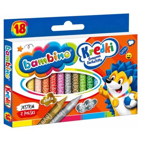 kredki bambino z temperowka 18 kolorow jezyk
