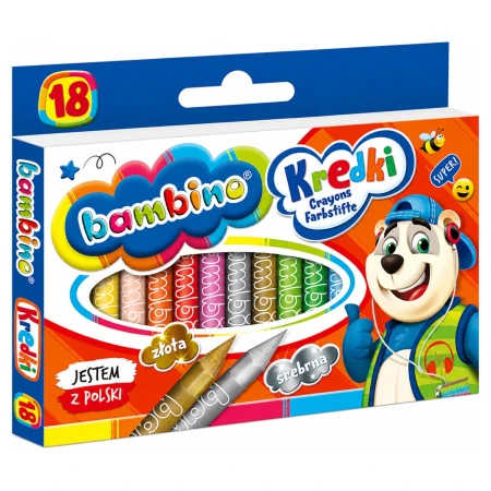 kredki bambino z temperowka 18 kolorow misiek