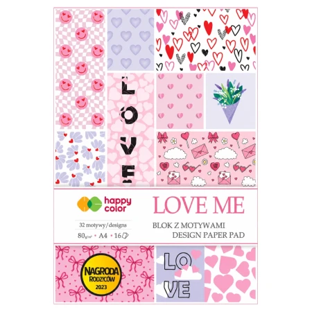 blok z motywami a4 happy color love me okladka bloku