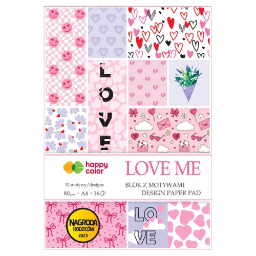 Przejdź do produktu Blok z motywami A4 HAPPY COLOR Love Me - 80 g/m² - 16 ark.