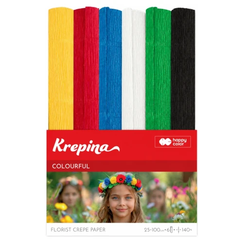 Przejdź do produktu Krepina marszczona 25x100 cm HAPPY COLOR Colourful - 6 kolorów