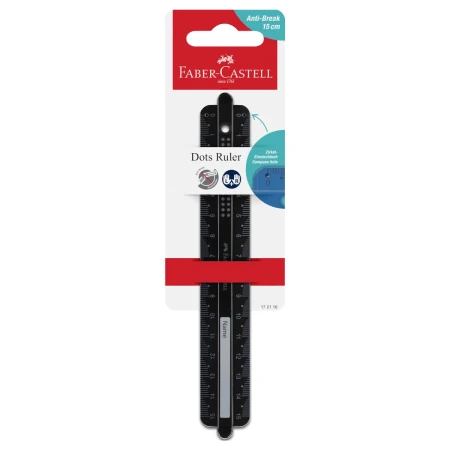 linijka faber castell dots 15 cm czarna przod