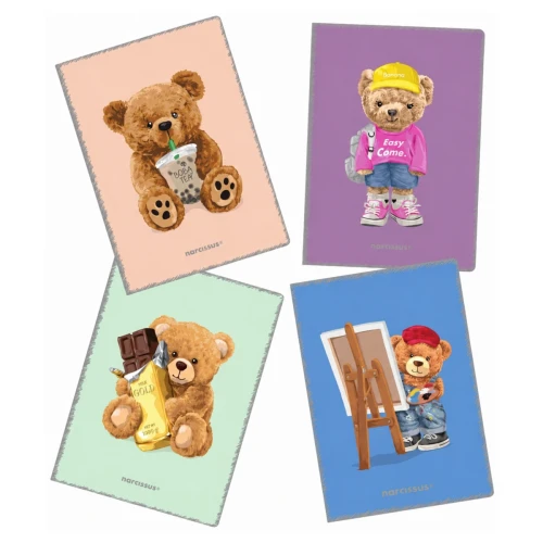 Przejdź do produktu Zeszyt A4 w kratkę NARCISSUS Teddies PP - 32 kartki
