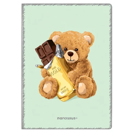 zeszyt a4 trzy linie dwukolorowe narcissus teddies misie pistacjowy