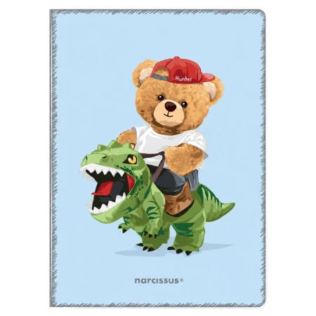 zeszyt a4 trzy linie dwukolorowe narcissus teddies misie niebieski