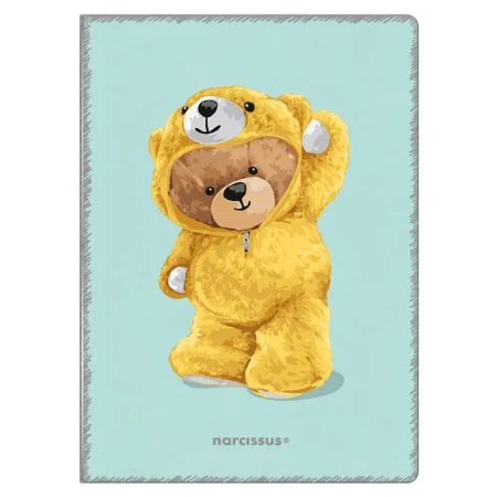 zeszyt a4 trzy linie dwukolorowe narcissus teddies misie mietowy