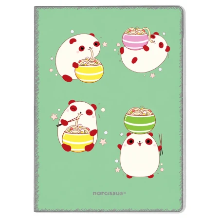 zeszyt a4 trzy linie dwukolorowe narcissus kawaii PP 32 kartki zielony