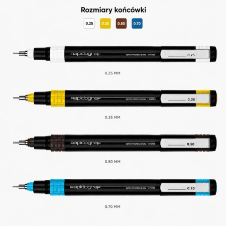 Zestaw rapidografów RYSTOR Super Professional - 4 szt.