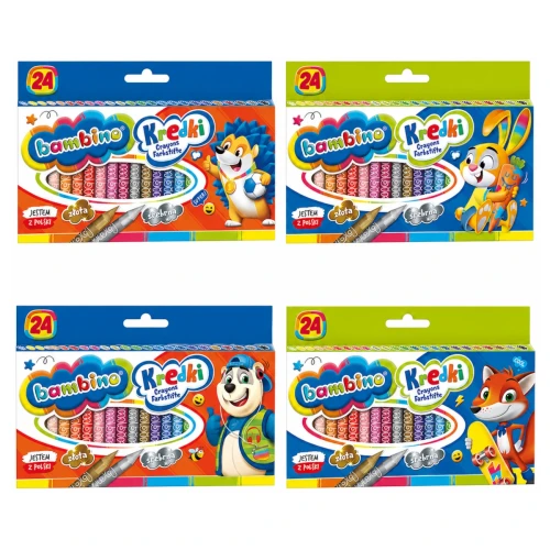 Przejdź do produktu Kredki BAMBINO z temperówką - 24 kolory