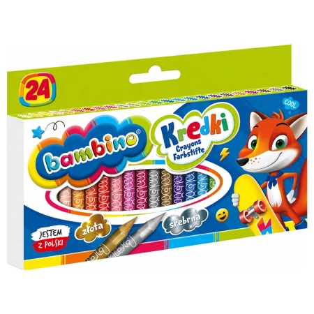 kredki bambino z temperowka 24 kolory opakowanie lisek