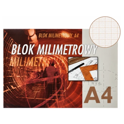 Przejdź do produktu Papier milimetrowy w bloku A4 KRESKA - 20 ark.