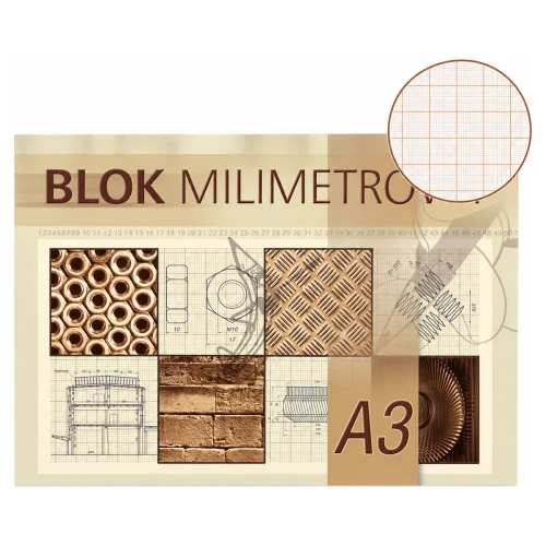 Przejdź do produktu Papier milimetrowy w bloku A3 KRESKA - 20 ark.