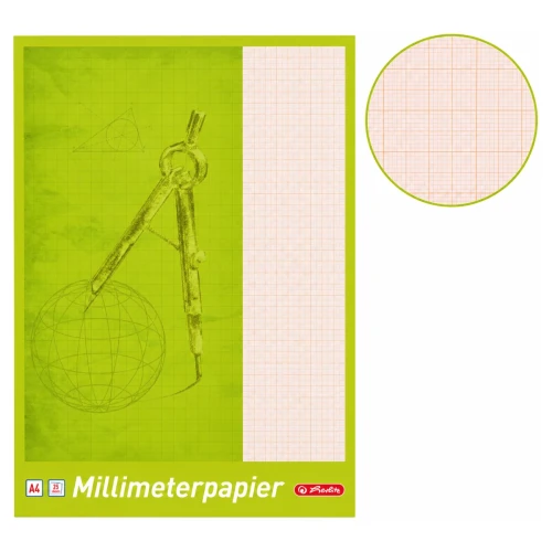 Przejdź do produktu Papier milimetrowy w bloku A4 HERLITZ - 80 g/m² - 25 ark.