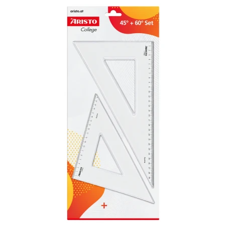 zestaw ekierek aristo college 45 i 60 stopni 30 cm opakowanie