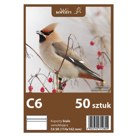 Koperty białe C6 SK (50 sztuk)