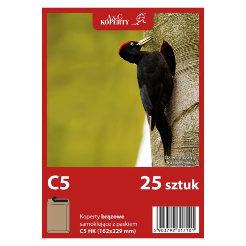 Przejdź do produktu Koperty brązowe C5 HK (25 sztuk)
