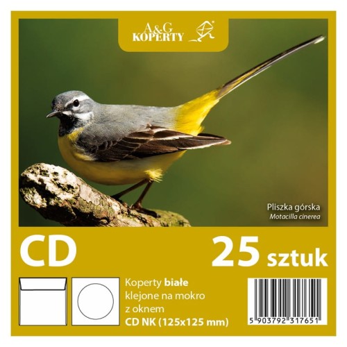 Przejdź do produktu Koperty białe CD z oknem (25 sztuk)