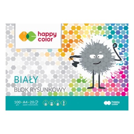 Blok rysunkowy A4 HAPPY COLOR 100 g/m³ - 20 ark. - BIAŁY