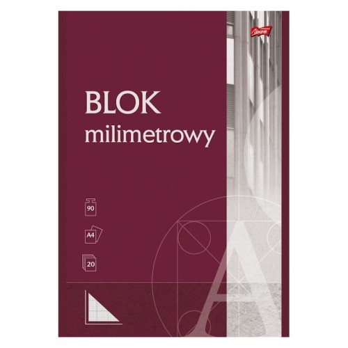 Przejdź do produktu Papier milimetrowy w bloku A4 UNIPAP - 90 g/m²- 20 ark.