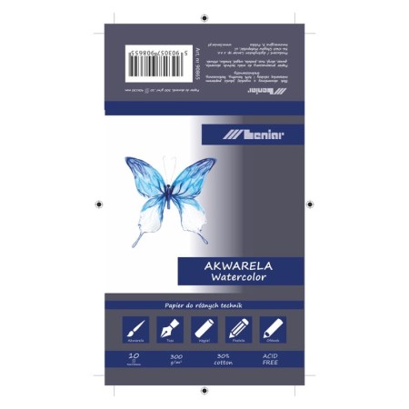 Blok do farb akwarelowych LENIAR 9x13 cm 300 g/m²
