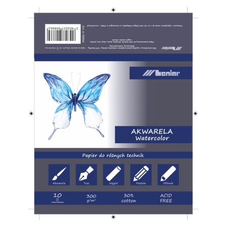 Blok do farb akwarelowych LENIAR 14x14 cm 300 g/m²