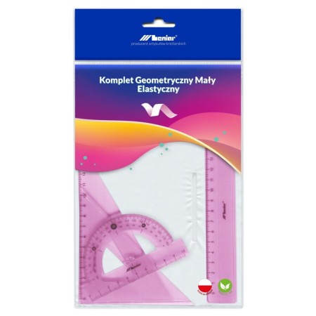 Komplet geometryczny elastyczny LENIAR (różowy)