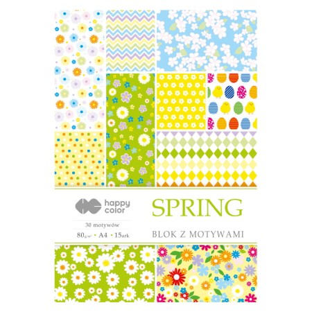 Blok z motywami A4 HAPPY COLOR Spring - 80 g/m² - 15 ark.