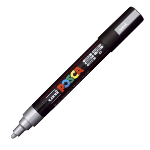 Przejdź do produktu Marker UNI Posca PC-5M Metallic (srebrny)