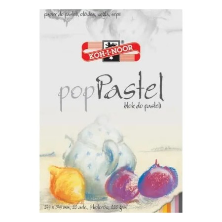 Blok do pasteli 245x345 KOH-I-NOOR popPastel - 220 g/m² - 20 ark. - KOLOROWY