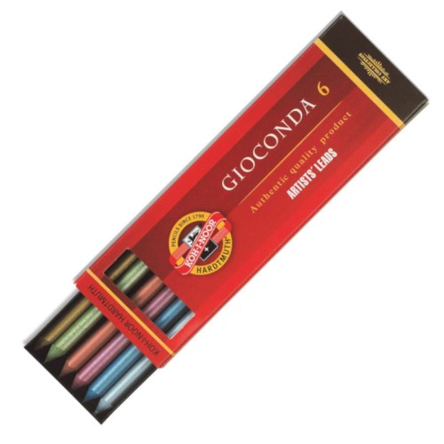Przejdź do produktu Wkłady 5,6 mm KOH-I-NOOR Gioconda - metaliczne - 6 szt.