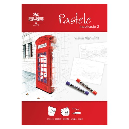 Przejdź do produktu Blok do pasteli A4 KOH-I-NOOR Inspiracje 2 - 220 g/m² - 20 ark.