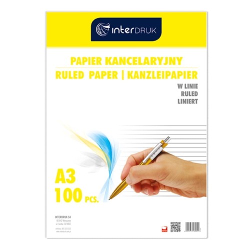Przejdź do produktu Papier kancelaryjny INTERDRUK A3 linia