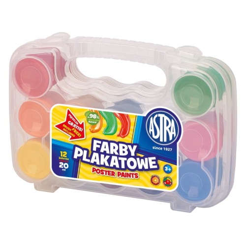 Przejdź do produktu Farby plakatowe w walizce ASTRA (12 kolorów)