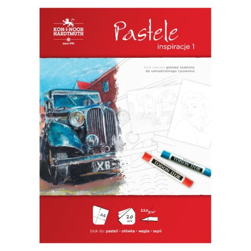 Przejdź do produktu Blok do pasteli A4 KOH-I-NOOR Inspiracje 1 - 220 g/m² - 20 ark.