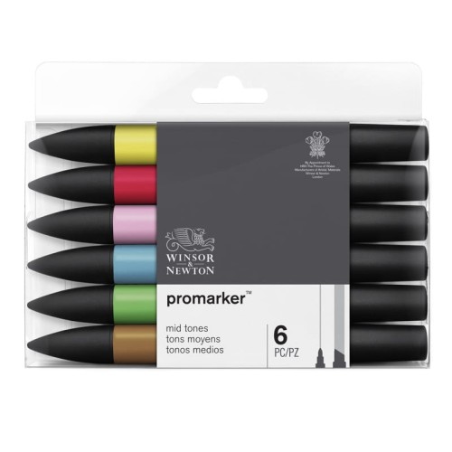 Przejdź do produktu Promarker Winsor & Newton Mid Tones (6 sztuk)