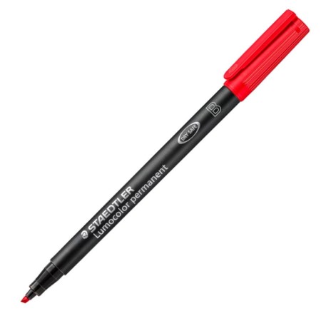 Foliopis permanentny STAEDTLER Lumocolor B 1,0-2,5 mm - CZERWONY