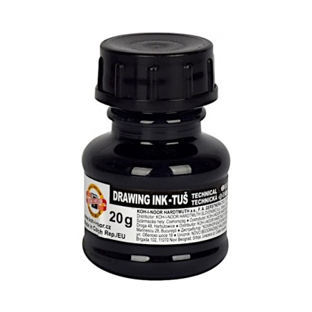 Tusz kreślarski KOH-I-NOOR 20 ml - czarny