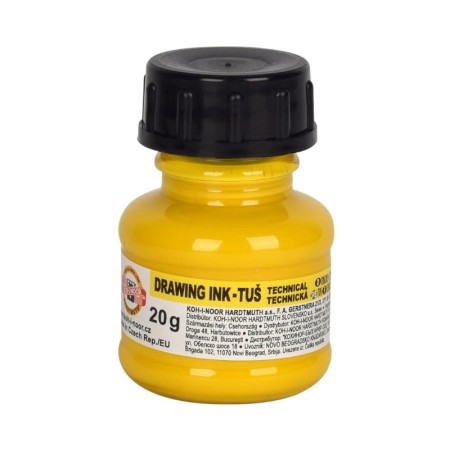 Tusz kreślarski KOH-I-NOOR 20 ml - żółty