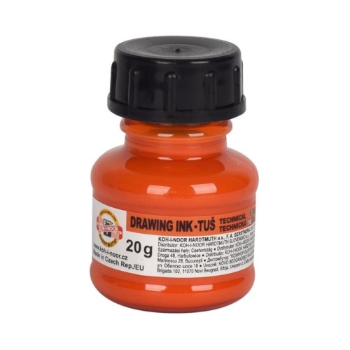 Przejdź do produktu Tusz kreślarski KOH-I-NOOR 20 ml - pomarańczowy