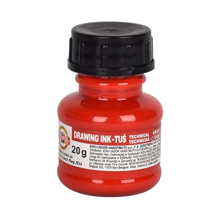 Tusz kreślarski KOH-I-NOOR 20 ml - czerwony